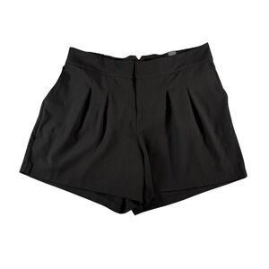 Torrid Wide Leg Studio Crepe Short Deep‎ Black Plus Size 22 Elastic Waist Belted